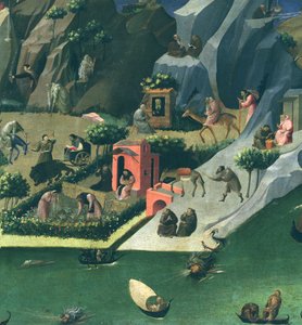 The Thebaid, c.1410 tempera på paneldetalj från 162947